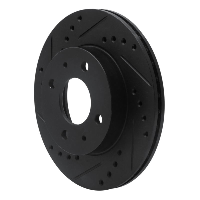 Nissan NX Brake Rotor (1) - Front Left - R1 Concepts - Drilled & Slotted - Black - `86-`17